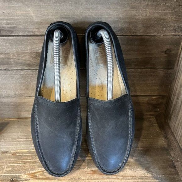 Mens Frye Lewis Venetian Black Leather Slip‎ On Loafers Shoes Size 7.5 M GUC main image 5